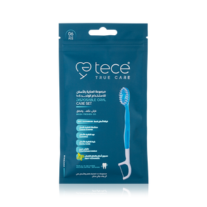 Tece single use toothbrush with toothpick & floss 5 in 1 pack of 6
