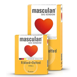 Masculan condoms 3pc ribbed + dotted type 3