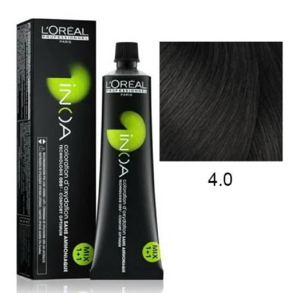 Loreal professionnel ammonia free hair color 60ml inoa 4