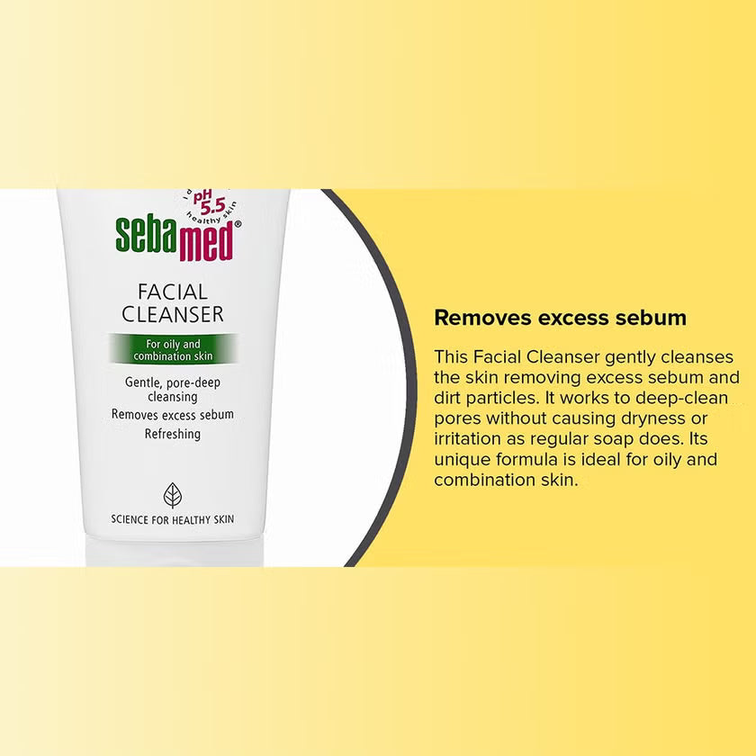 Sebamed Face Wash for Oily and Combination Skin – pH 5.5 Balanced Cleanser