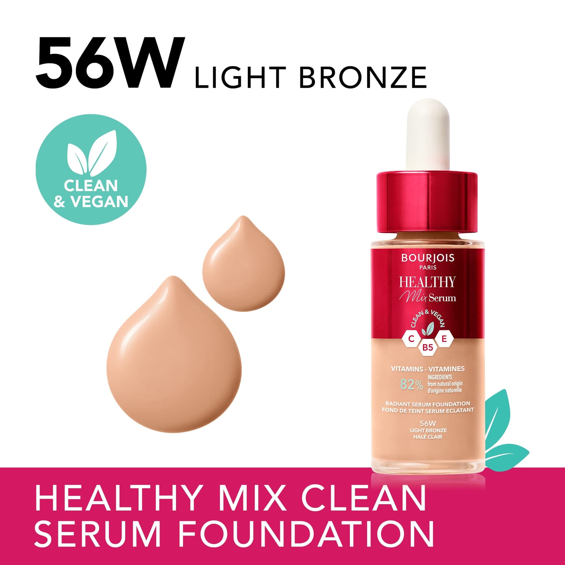 Bourjois Healthy Mix Serum Foundation - 56 Light Bronze