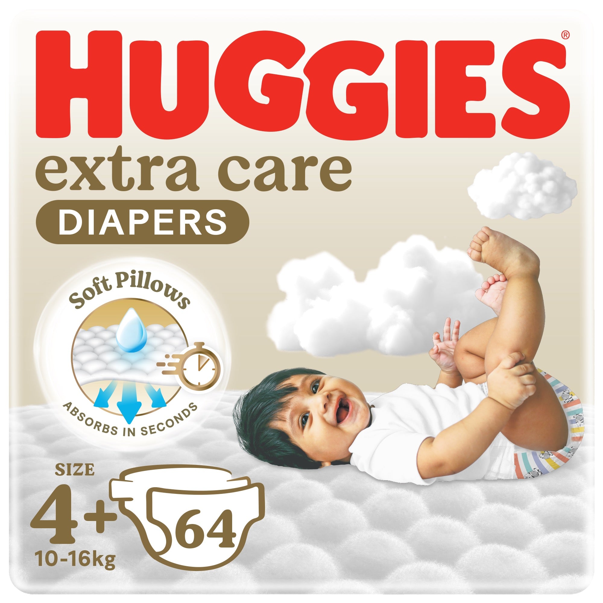 Huggies Extra Care Size 4 plus  10 16 kg Jumbo Pack 64 Diapers