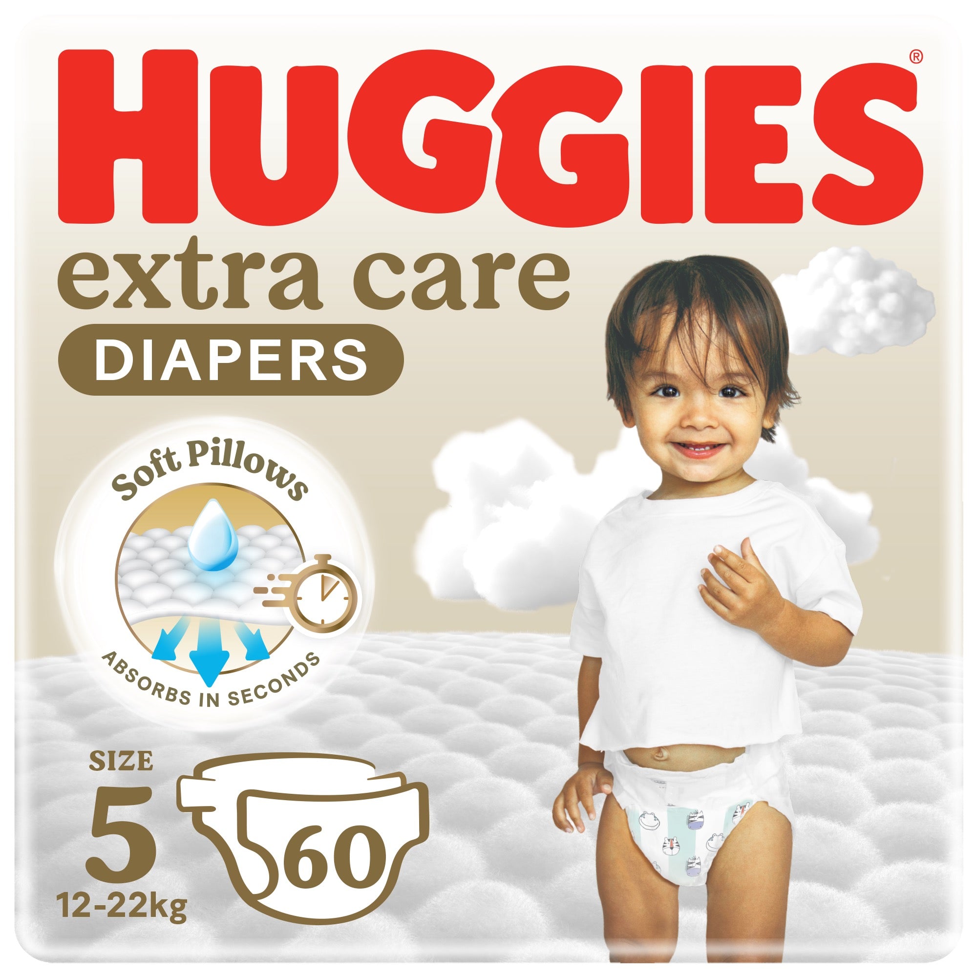 Huggies Extra Care Size 5 12 22 kg Jumbo Pack 60 Diapers