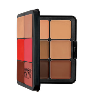 hd skin face essentials palette with highlighters  tan to deep skintone