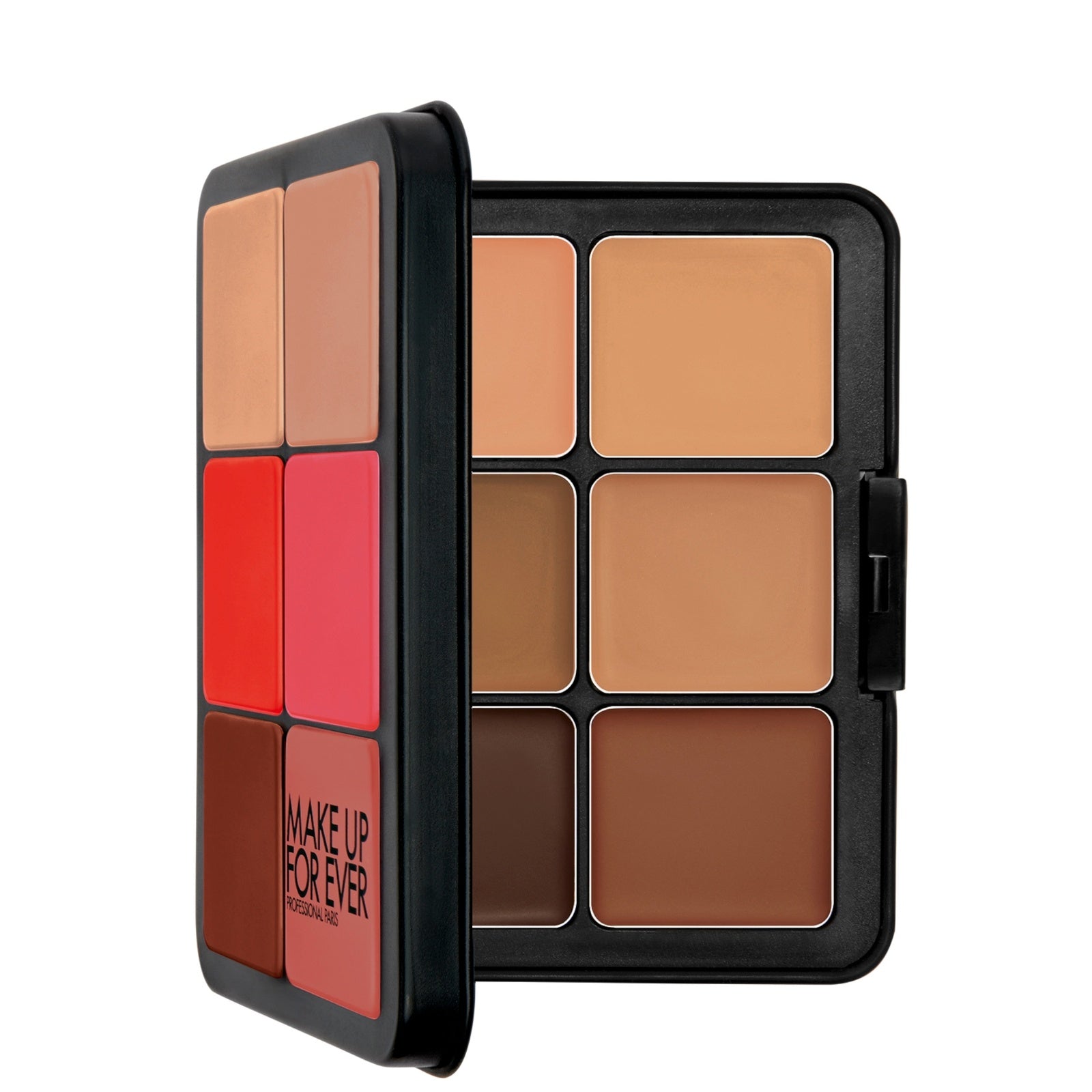 hd skin face essentials palette with highlighters  tan to deep skintone
