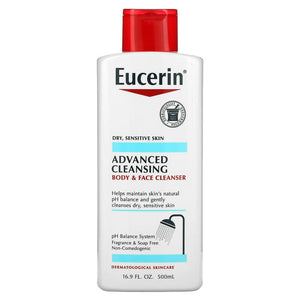 Eucerin gentle cleansing wash for face & body dry & sensitive skin 500ml