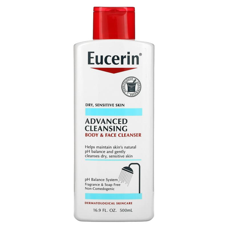 Eucerin gentle cleansing wash for face & body dry & sensitive skin 500ml