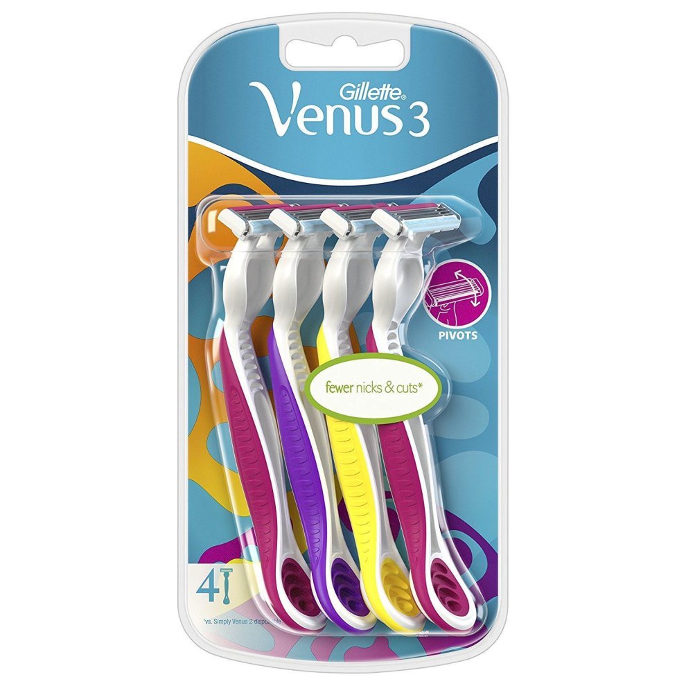 Gillette venus women colored 4 pcs bundle 4 cards