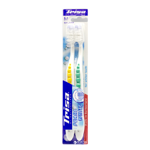 Trisa Toothbrush Pearl White Medium 1+1 Free