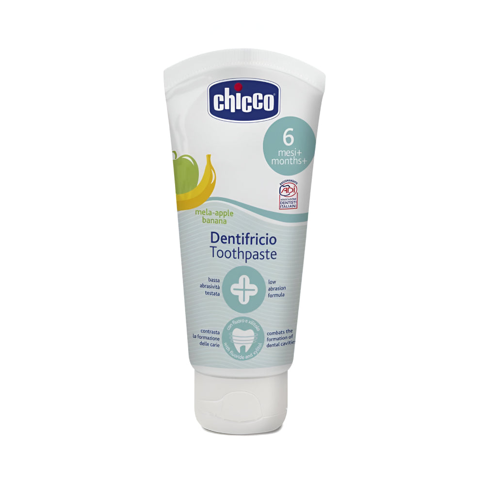 Chicco Baby Toothpaste 50ml Chicco Apple And Banana Flavor For Ages 6 To 24 Months Fluoride-Free