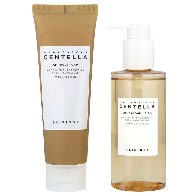 SKIN1004 Skin Care Set Madagascar Centella Double Cleansing (Oil Cleanser 200 ml + Foaming Face Wash 125 ml)