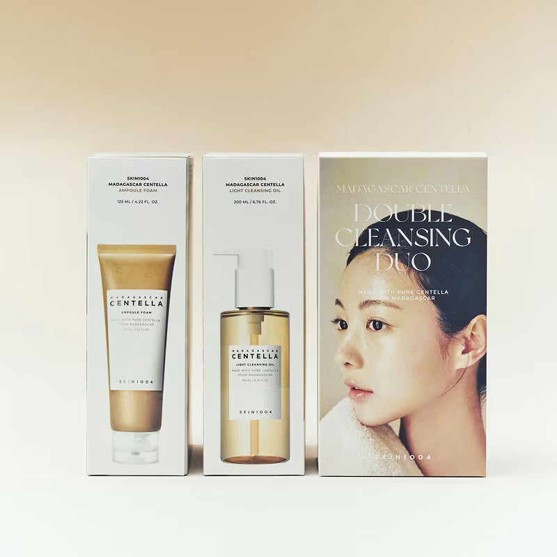 SKIN1004 Skin Care Set Madagascar Centella Double Cleansing (Oil Cleanser 200 ml + Foaming Face Wash 125 ml)