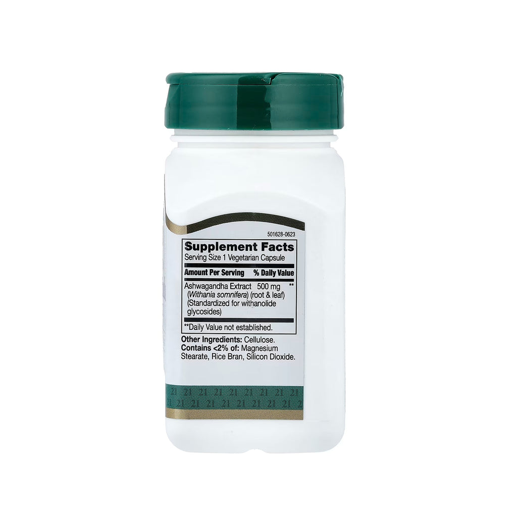 21st Century Ashwagandha Extract 500 mg - 60 Vegetarian Capsules