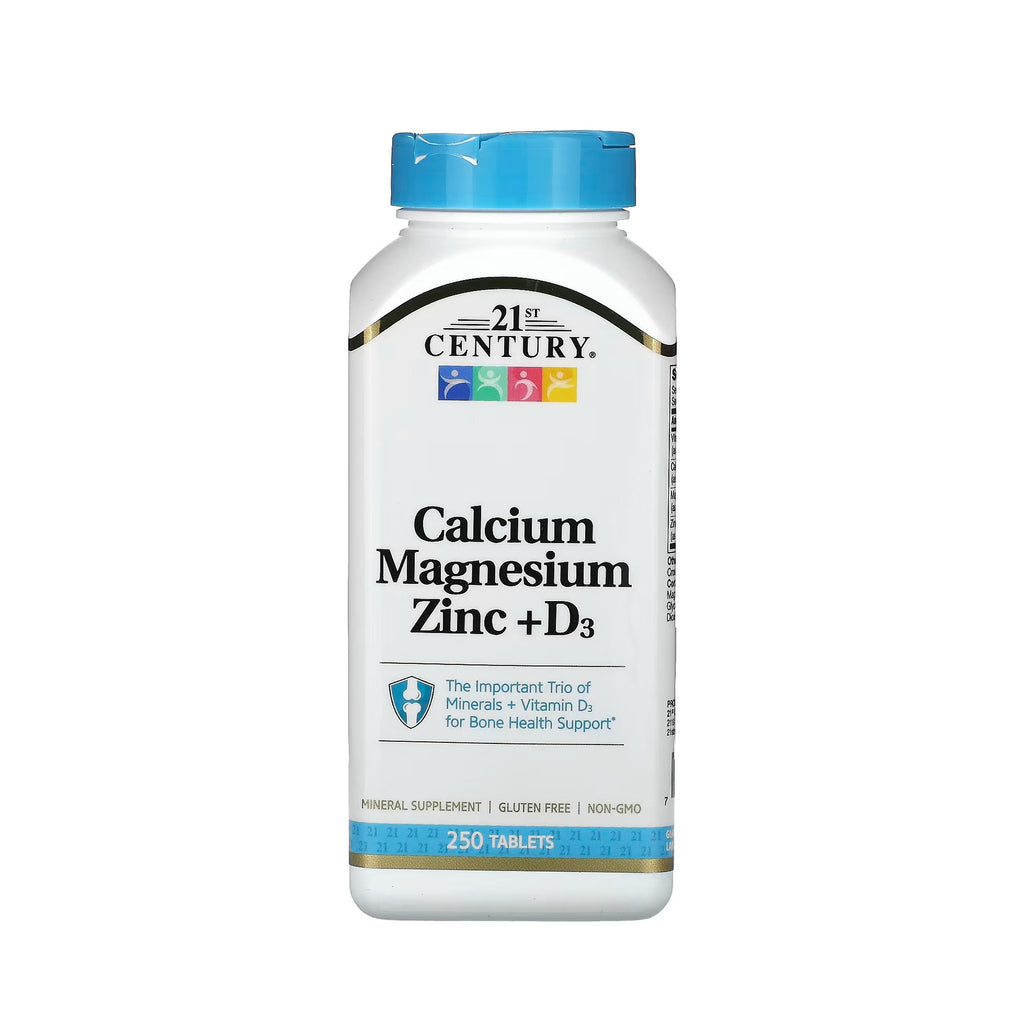21st Century Calcium Magnesium Zinc + D3 - 250 Tablets