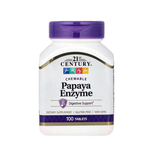21st Century Chewable Papaya Enzyme - 100 Tablets