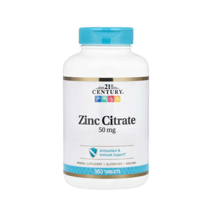 21st Century Zinc Citrate 50 mg - 360 Tablets