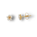 STUDEX EARSTD S6301 SEN G/P DAISY WHITE PEARL CZ (17)