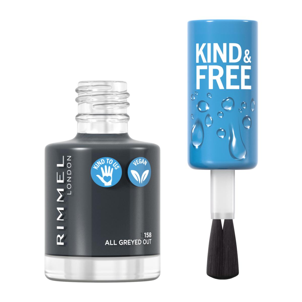 RIMMEL KIND and FREE Nail Polish 158 All Greyed Out