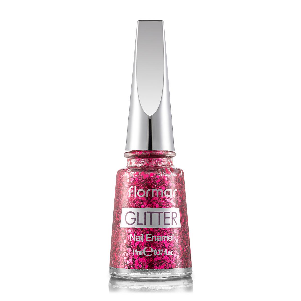Flormar Glitter Nail Enamel GL03 Ruby Light