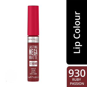 RIMMEL LASTING MEGA MATTE LIQUID LIPSTICK - 930 RUBY PASSION (Red)