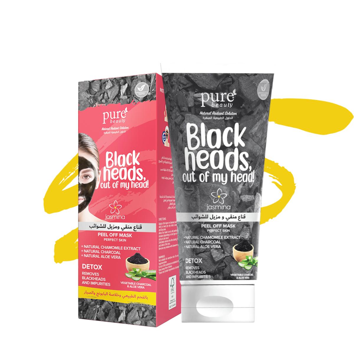Purebeauty Jasmina® Peel-Off Mask with Charcoal, Anti Blackhead - 100ML
