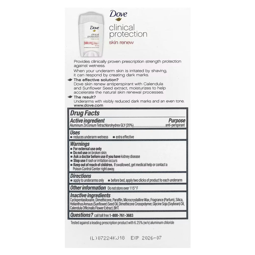 Dove Clinical Protection Antiperspirant Deodorant Stick – Skin Renew (48g)