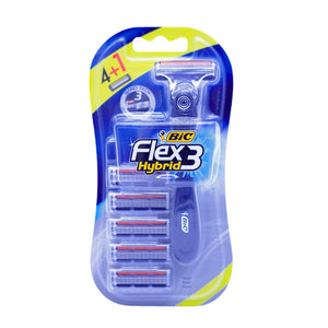 Bic flex 3 hybrid razor handle + 4 blades
