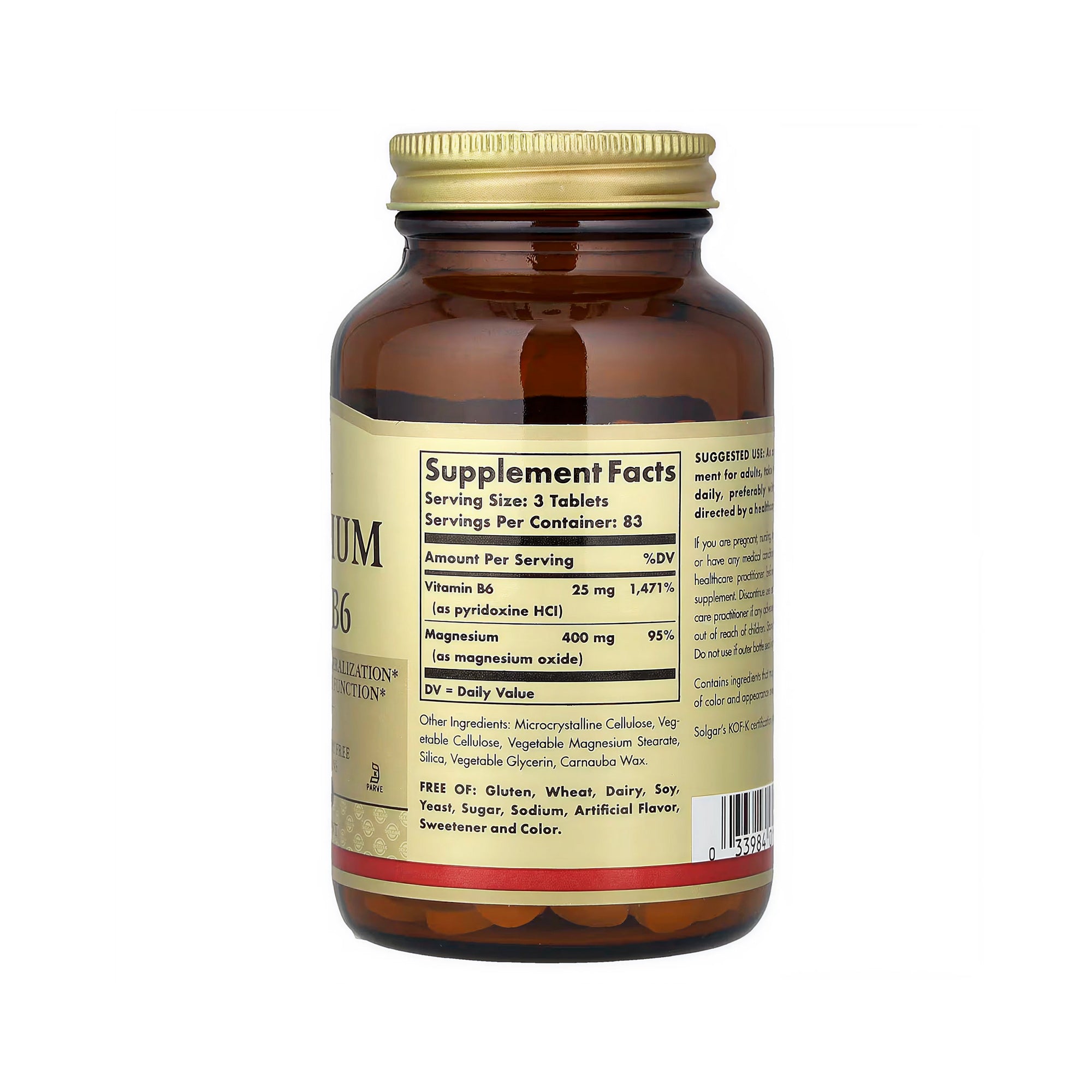 Solgar Magnesium with Vitamin B6 - 250 Tablets