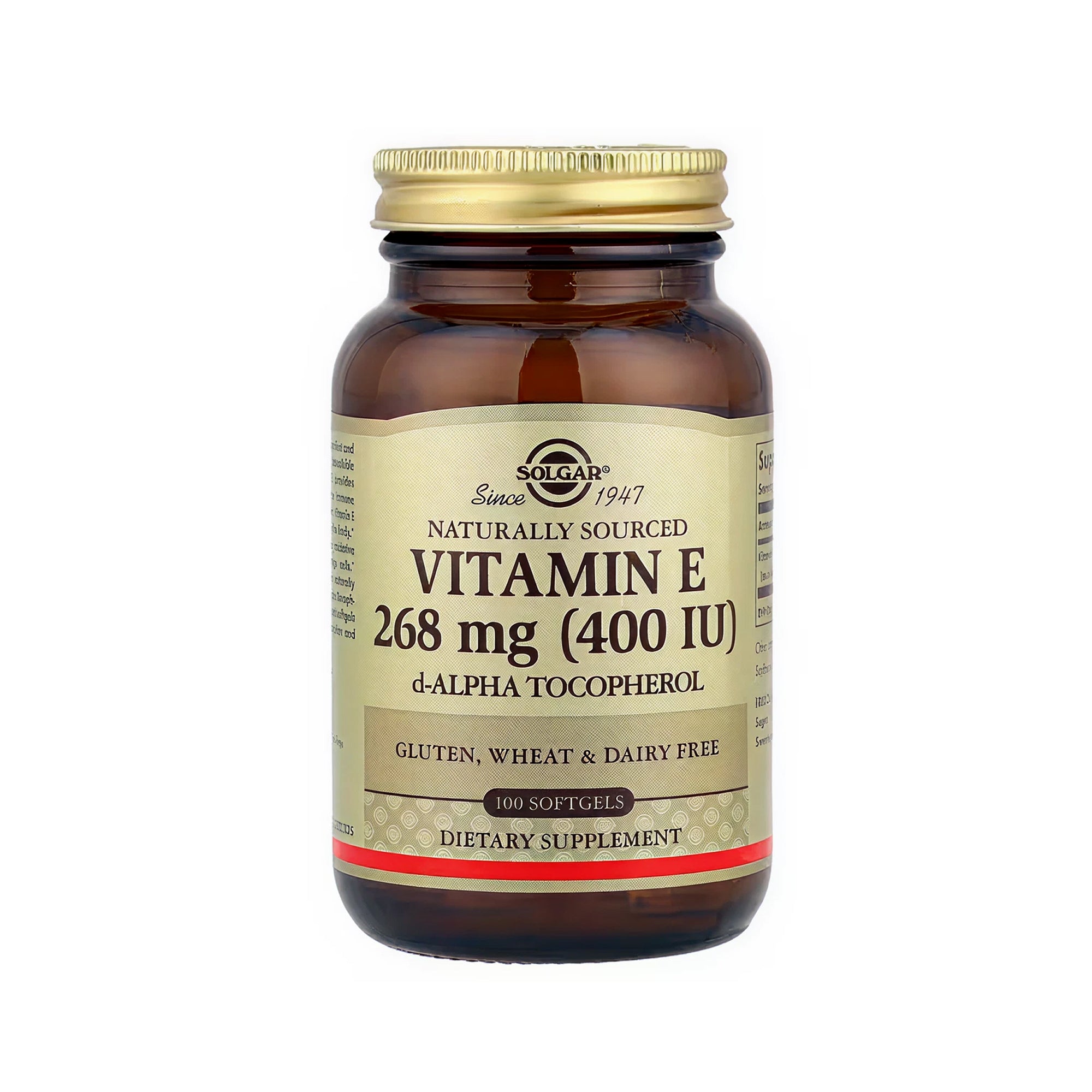 Solgar Vitamin E 268 mg (400 IU) Mixed (d-Alpha Tocopherol & Mixed Tocopherols) - 100 Softgels