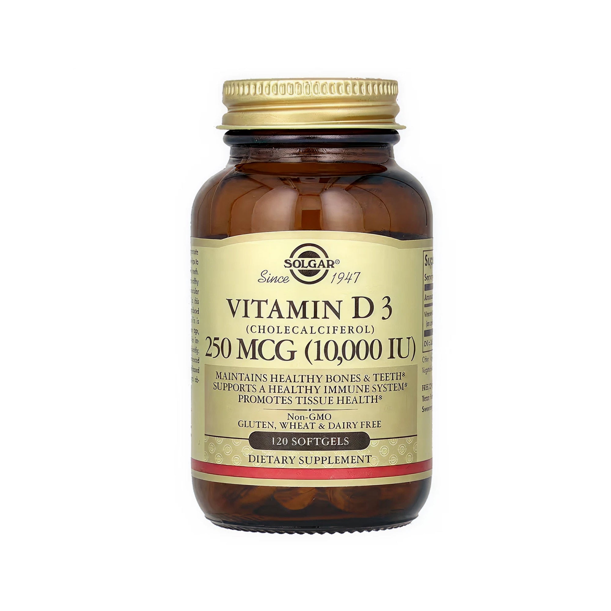 Solgar Vitamin D3 (Cholecalciferol) 250 mcg (10,000 IU) - 120 Softgels