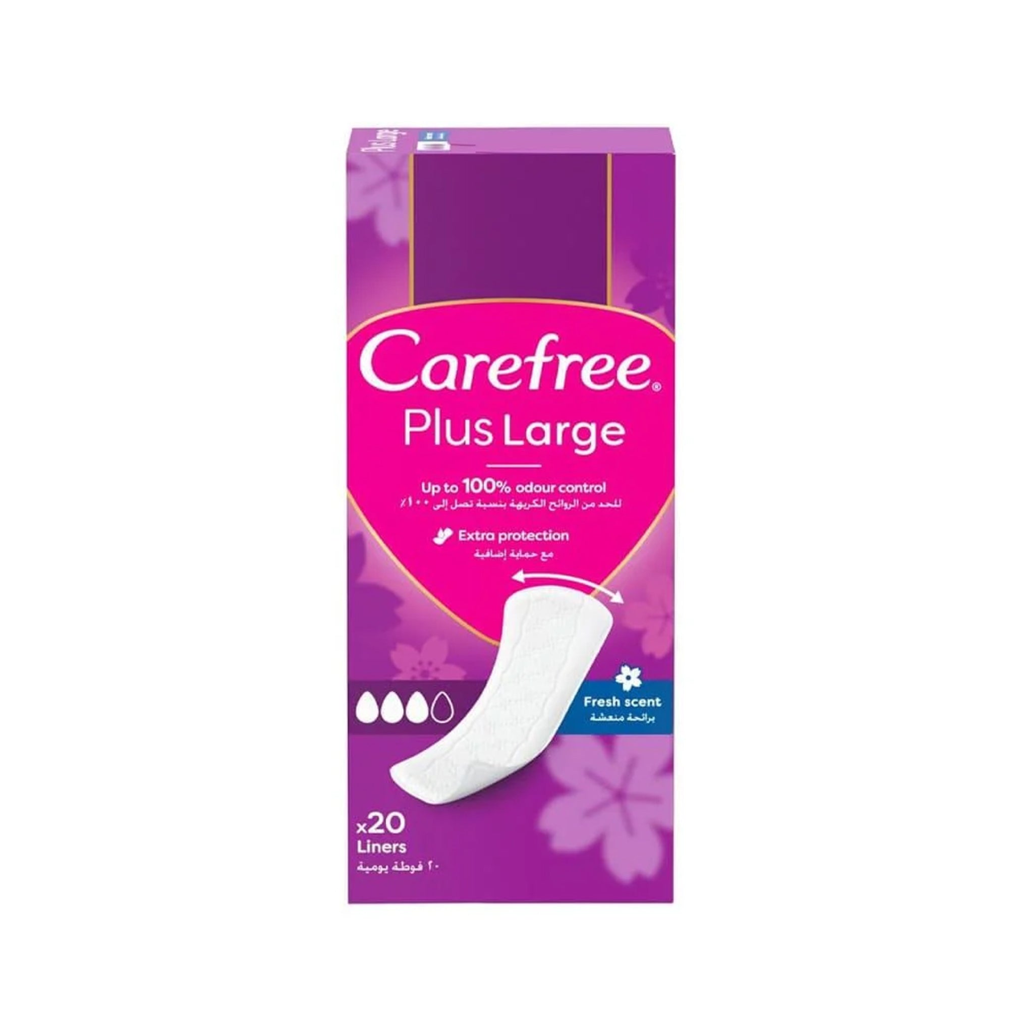 Carefree Plus Large Panty Liners Fresh Scent - 20 Count