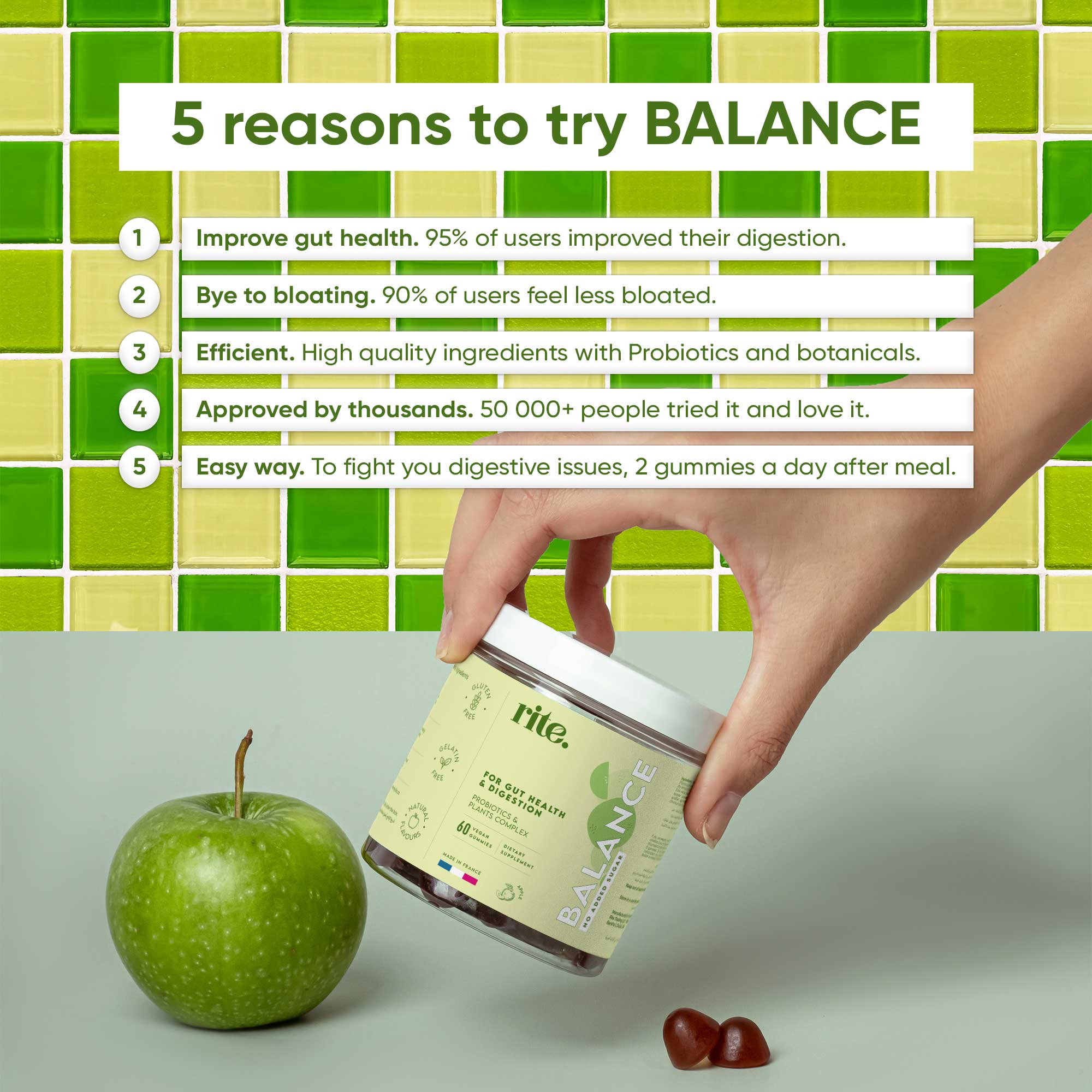 Rite Balance Sugar Free Gummies 60 Gummies