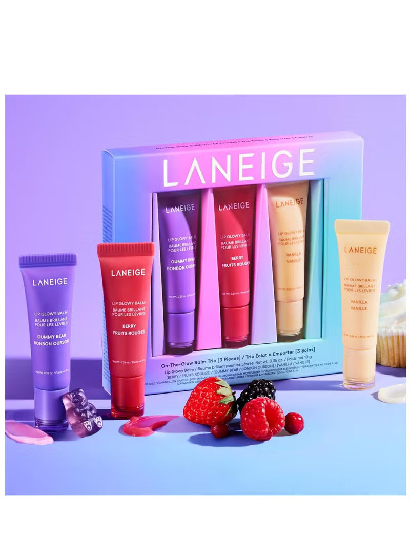 Laneige On-The-Glow – طقم بالم شفاه ثلاثي