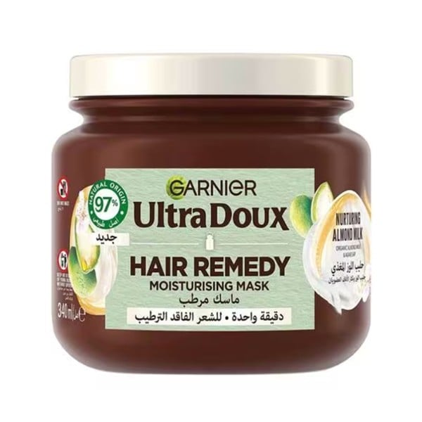 Garnier hair mask 340ml ultra doux hair remedy with almond milk