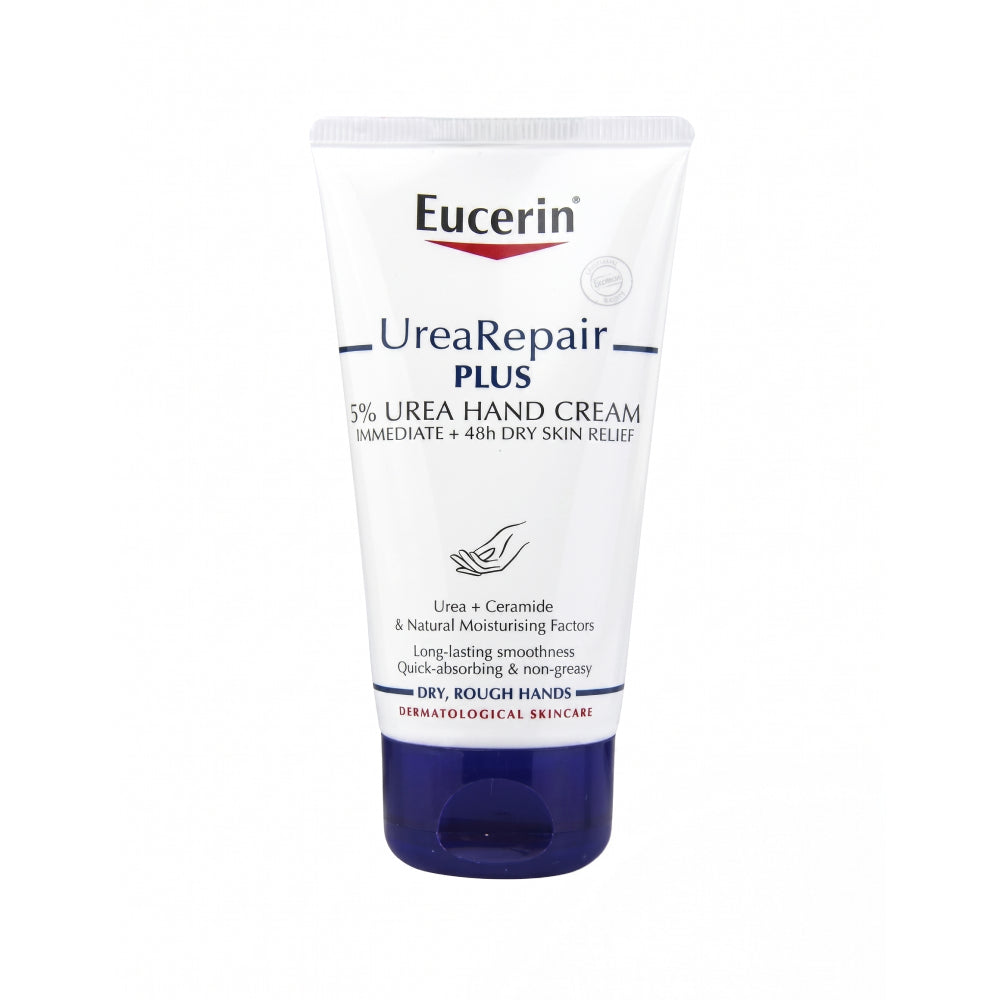 كريم اليدين Eucerin UreaRepair Plus بنسبة 5% Urea – مرطب مكثف 75 غ