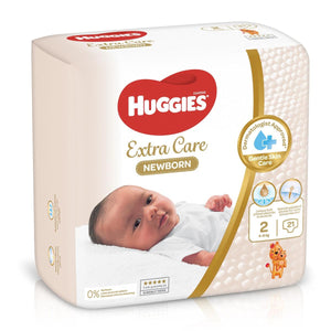 Huggies Extra Care Newborn Size 2 4  6 kg Carry Pack 21 Diapers