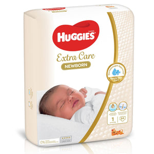 Huggies Extra Care Newborn Size 1 Up to 5 kg Jumbo Pack 64 Diapers