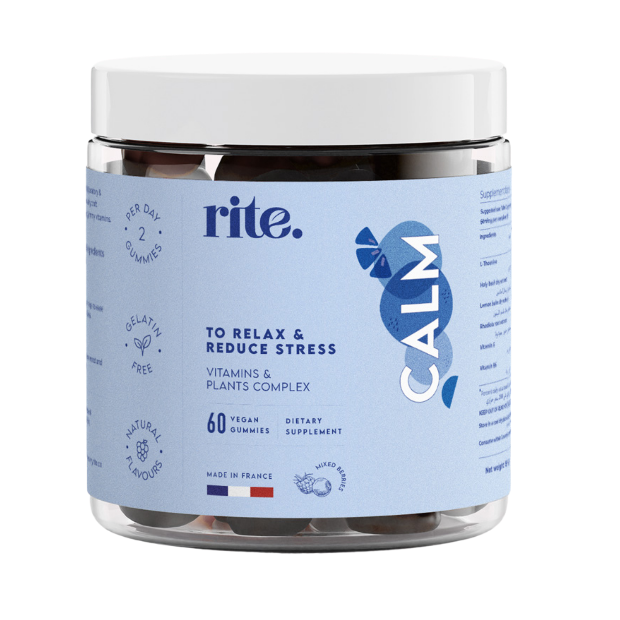 Rite Calm Stress Relief Vegan Gummies 60 Count 150g