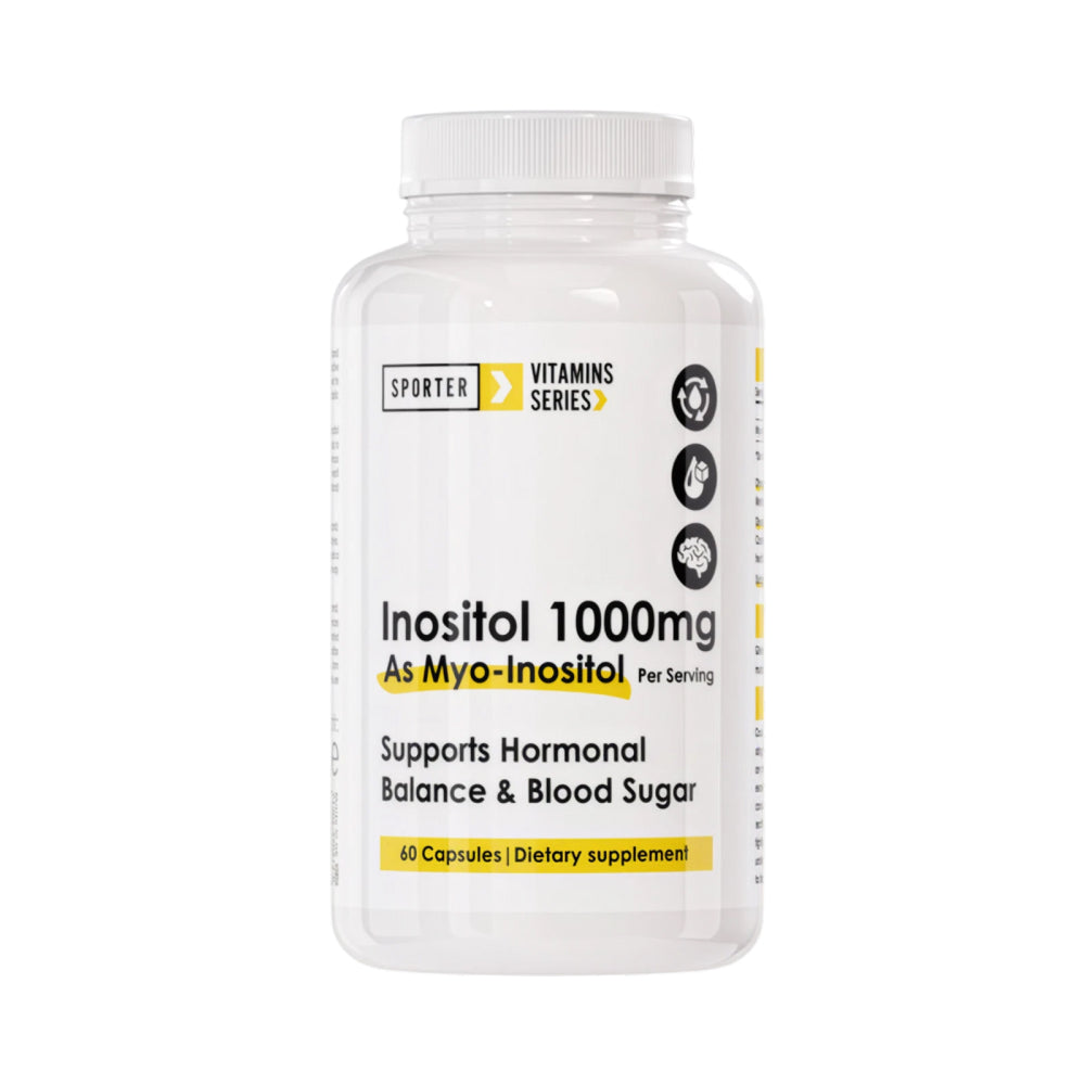 Sporter Inositol 1000 mg (as Myo-Inositol), Unflavored, 60 Capsules