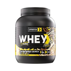 Sporter Whey Protein Powder, Creamy White Crunch Flavor, 900 g