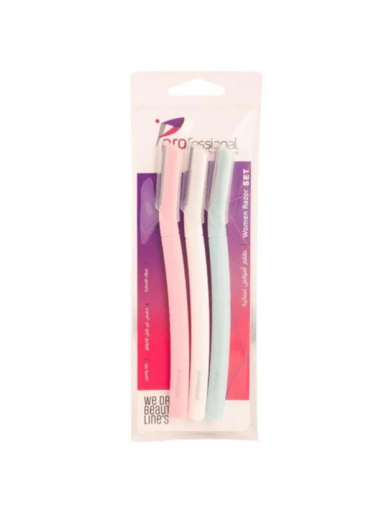 Professional women's 3 razor set for body & face