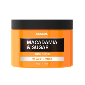 Kundal body scrub 550g with macadamia sugar and white musk