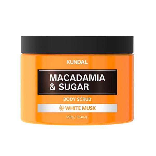 Kundal body scrub 550g with macadamia sugar and white musk