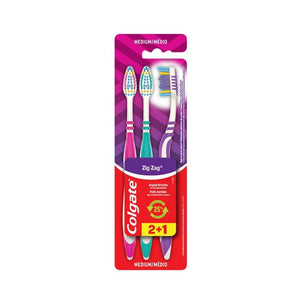 Colgate toothbrush zigzag free curved flexible medium 2+1