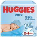 Huggies Pure Baby Wipes 99% Pure Water Wipes 3 Pack x 56 Wipes  2 plus 1