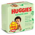 Huggies Natural Baby Wipes Aloe Vera Wipes 3 Pack x 56 Wipes  2 plus 1