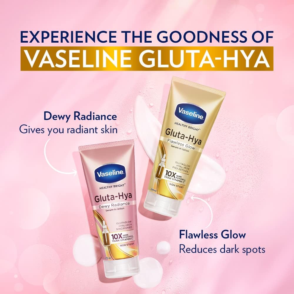 Vaseline Gluta-Hya Flawless Glow, 200Ml + Gluta-Hya Dewy Radiance, 200Ml Lotion