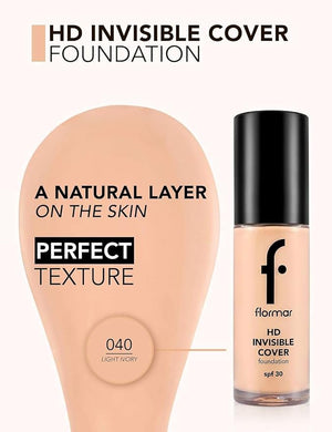 Flormar Invisible Cvr Hd Foundation 40 Light Ivory Np