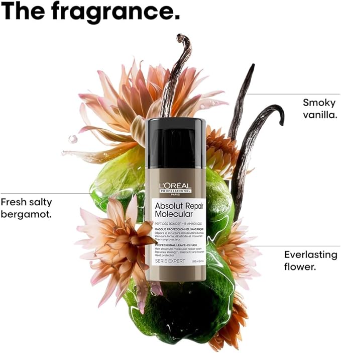 L'Oréal Professionnel- Absolut Repair Molecular Leave-In-Mask, Repair Damage & Restore Strength, Heat Protectant For Hair, For All Damaged Hair