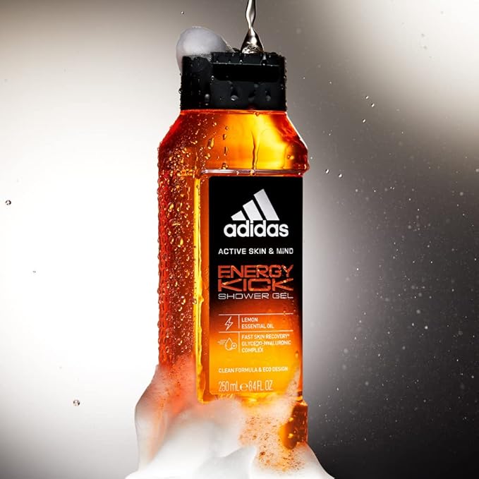 Adidas shower gel 400ml active skin & mind  energy kick with lemon essential oil